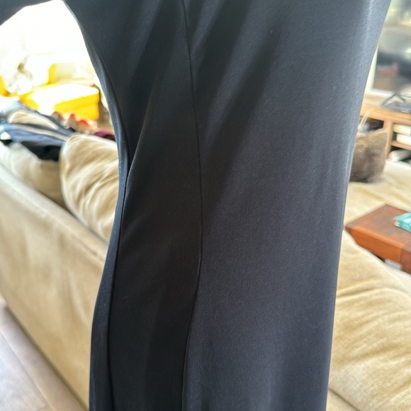 Vintage dark blue almost black midi dress 3/4 sleeve length chic Dress timeless - Picture 7 of 16